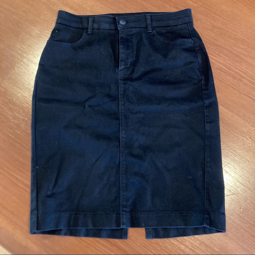 Uniqlo black stretch denim skirt, 2. LAST CALL